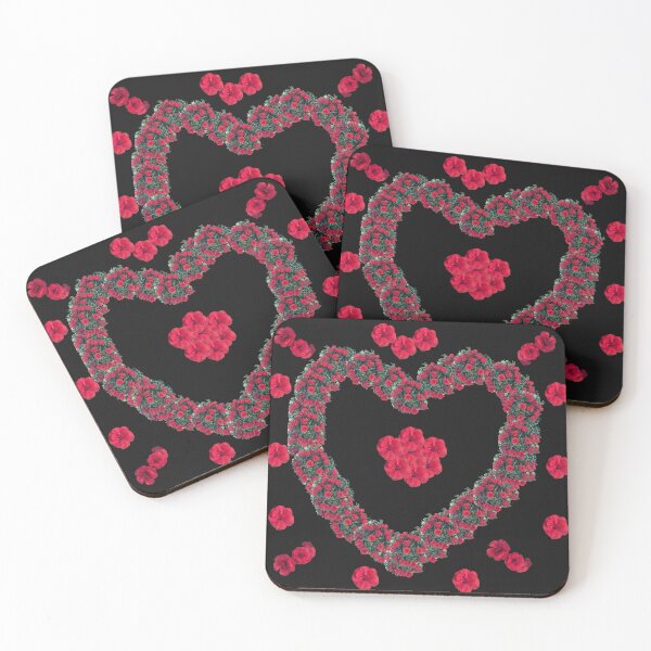 Item preview, Romantic Red Floral Heart Design - Perfect for Shower Curtains, Pillows, Aprons, Duvets, and Comforters designed and sold by Suzana Djordjevic.