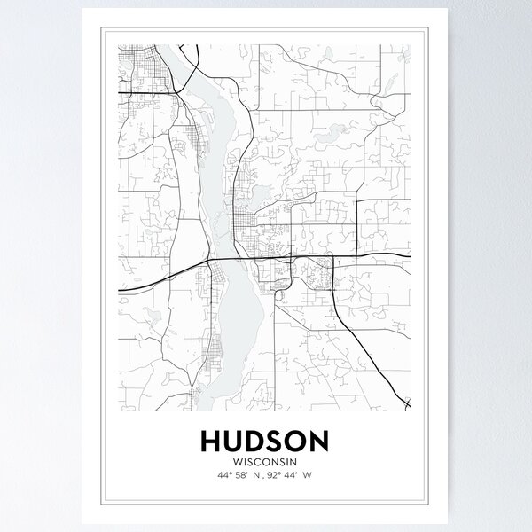 Item preview, Hudson City Map designed and sold by OrtaMaps.