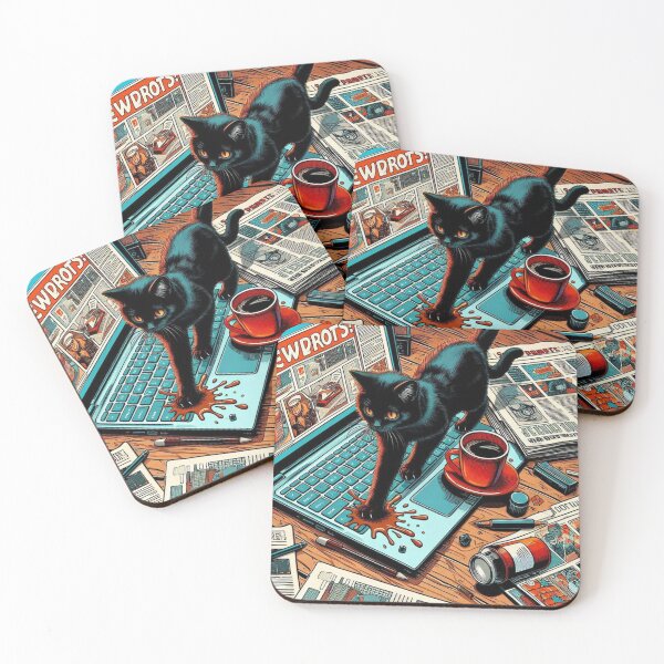 Item preview, Black Cat running Across Your Workspace designed and sold by patrickcallan.
