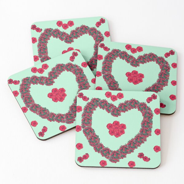 Item preview, Romantic Red Floral Heart Design - Perfect for Shower Curtains, Pillows, Aprons, Duvets, and Comforters designed and sold by Suzana Djordjevic.