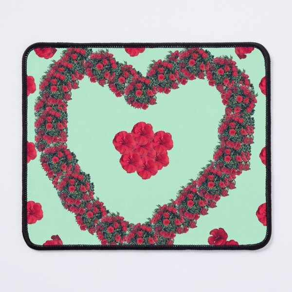 Item preview, Romantic Red Floral Heart Design - Perfect for Shower Curtains, Pillows, Aprons, Duvets, and Comforters designed and sold by Suzana Djordjevic.