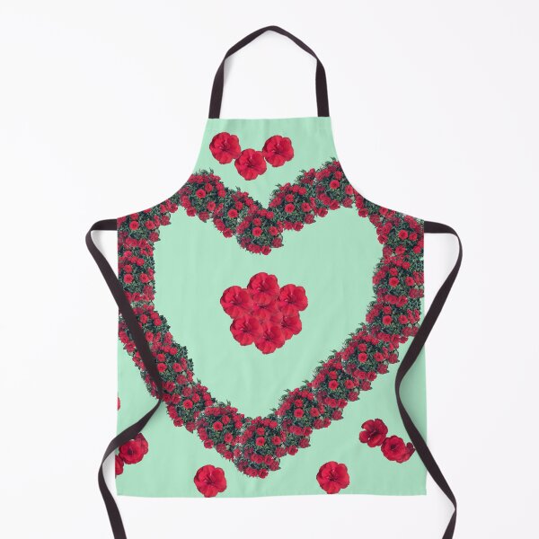 Item preview, Romantic Red Floral Heart Design - Perfect for Shower Curtains, Pillows, Aprons, Duvets, and Comforters designed and sold by Suzana Djordjevic.