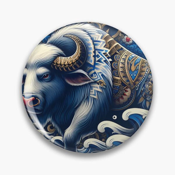 Item preview, Mystical Bull in Ornate Waves designed and sold by aminz4.