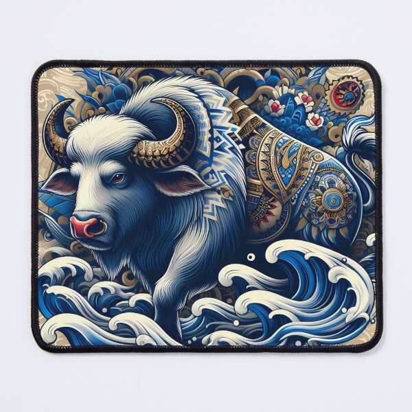 Item preview, Mystical Bull in Ornate Waves designed and sold by aminz4.