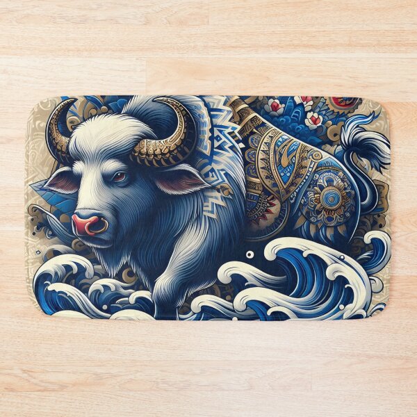 Item preview, Mystical Bull in Ornate Waves designed and sold by aminz4.