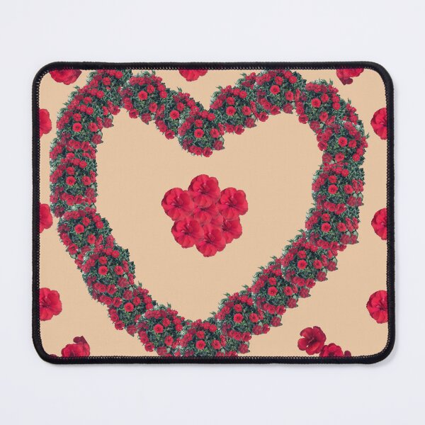 Item preview, Romantic Red Floral Heart Design - Perfect for Shower Curtains, Pillows, Aprons, Duvets, and Comforters designed and sold by Suzana Djordjevic.