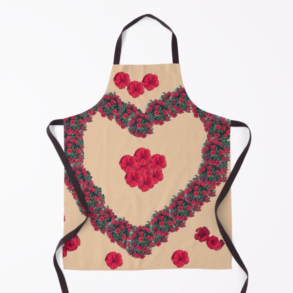 Item preview, Romantic Red Floral Heart Design - Perfect for Shower Curtains, Pillows, Aprons, Duvets, and Comforters designed and sold by Suzana Djordjevic.