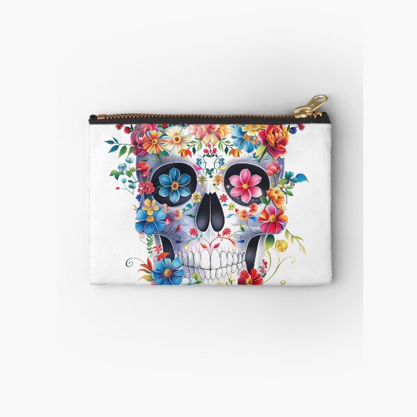 Item preview, Skull with flowers vibrant, colorful design designed and sold by CharmedWonders.