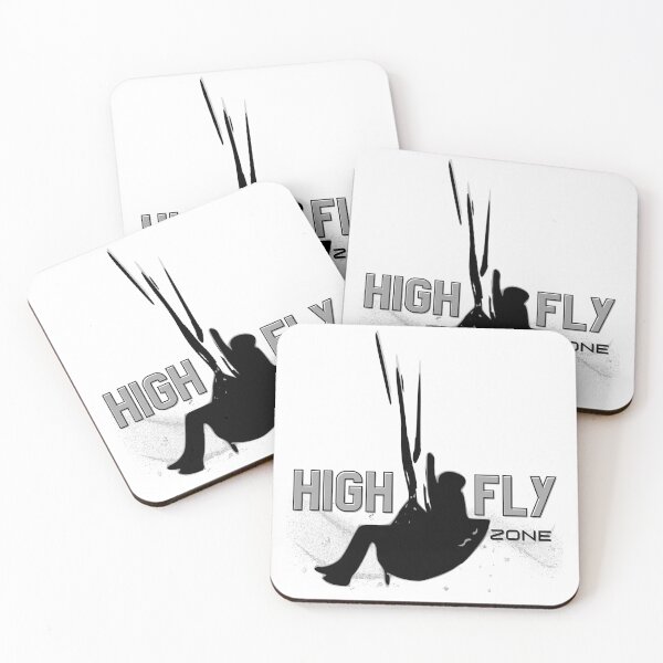 Item preview, High Fly Zone silhouette vector of a Paragliding pilot in flight designed and sold by Origens by Ruben G.T..