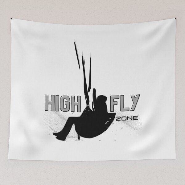 Item preview, High Fly Zone silhouette vector of a Paragliding pilot in flight designed and sold by Origens by Ruben G.T..