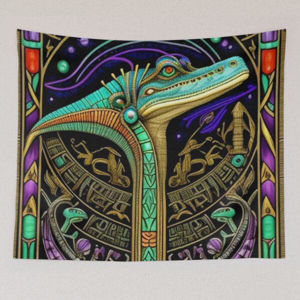 Item preview, Abstract Ancient Egyptian Crockodile Art  designed and sold by TheDarkWardrobe.