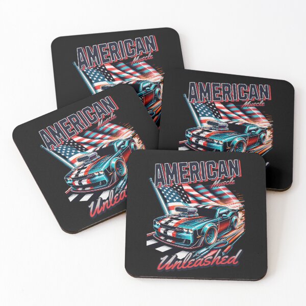 Item preview, American Muscle Unleashed Patriotic USA American Flag Race Car Racing Street Car Racecar Drag Racing Hot Rod Motorsports designed and sold by CarantinedChaos.