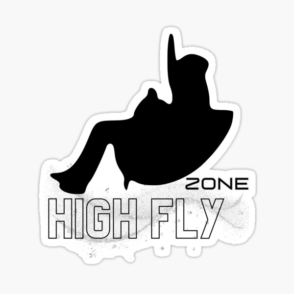 High Fly Zone silhouette vector of a Paragliding pilot in flight alternate version Sticker