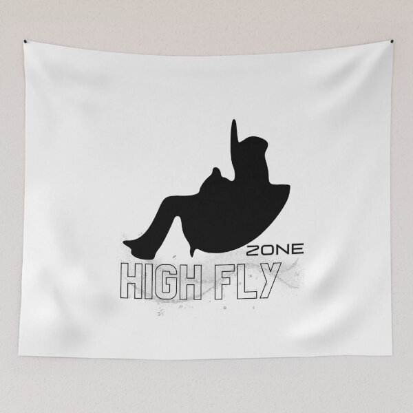 Item preview, High Fly Zone silhouette vector of a Paragliding pilot in flight alternate version designed and sold by Origens by Ruben G.T..