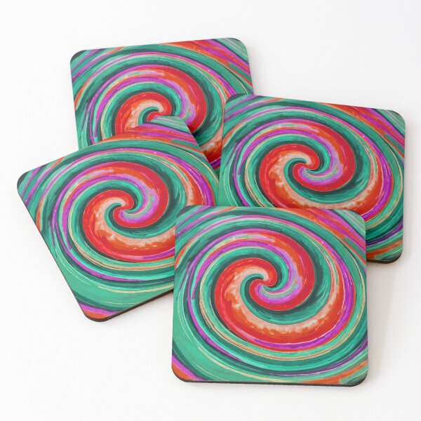 Item preview, Red and Teal Loli Pop Soothing Colors Swirl  designed and sold by SassyArtistry.