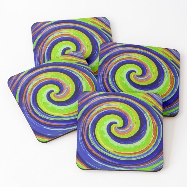 Item preview, Blue and neon green Loli Pop Soothing Colors Swirl  designed and sold by SassyArtistry.