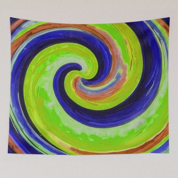 Item preview, Blue and neon green Loli Pop Soothing Colors Swirl  designed and sold by SassyArtistry.