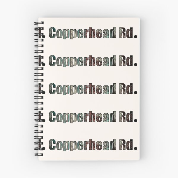 Item preview, Copperhead Road Street Name with outline snake skin background designed and sold by TheMugDirectory.