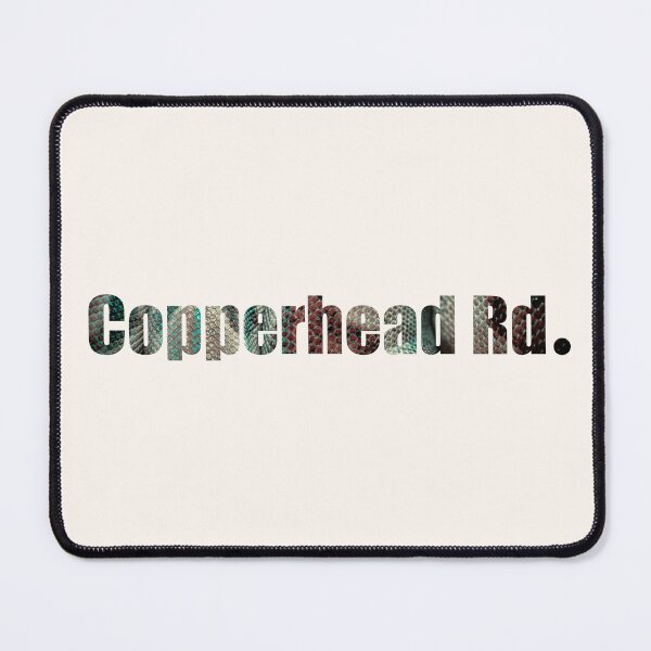 Item preview, Copperhead Road Street Name with snake skin background designed and sold by TheMugDirectory.