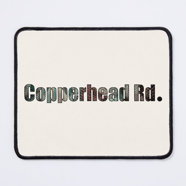 Item preview, Copperhead Road Street Name with outline snake skin background designed and sold by TheMugDirectory.