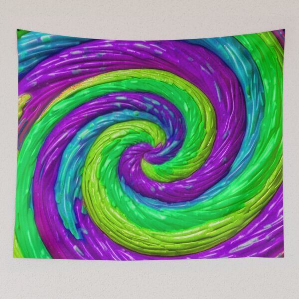 Item preview, Purple and Neon Green Loli Pop Soothing Colors Fabric Texture Swirl  designed and sold by SassyArtistry.
