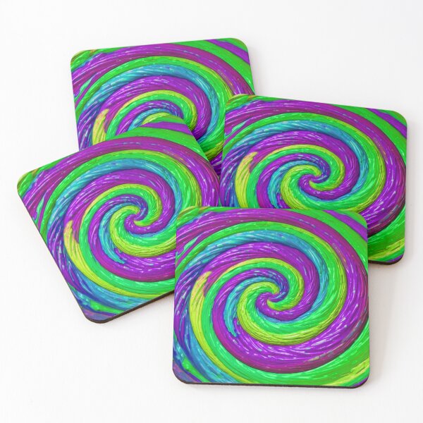 Item preview, Purple and Neon Green Loli Pop Soothing Colors Fabric Texture Swirl  designed and sold by SassyArtistry.