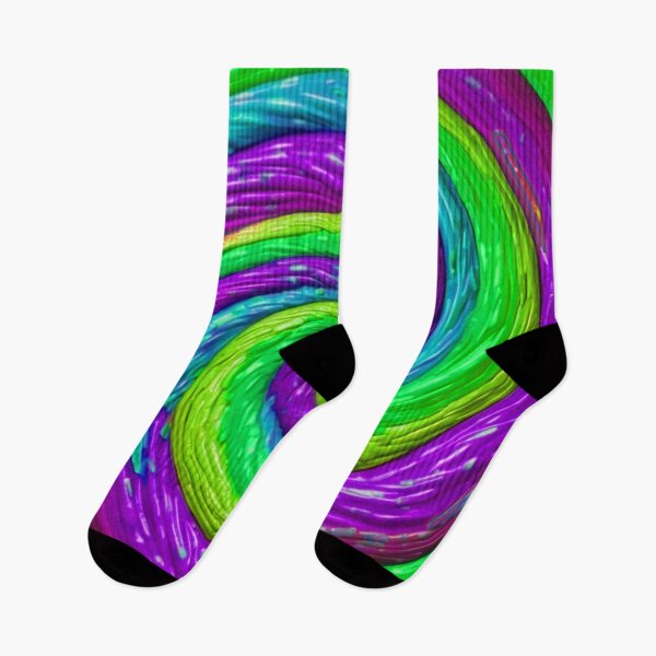 Item preview, Purple and Neon Green Loli Pop Soothing Colors Fabric Texture Swirl  designed and sold by SassyArtistry.