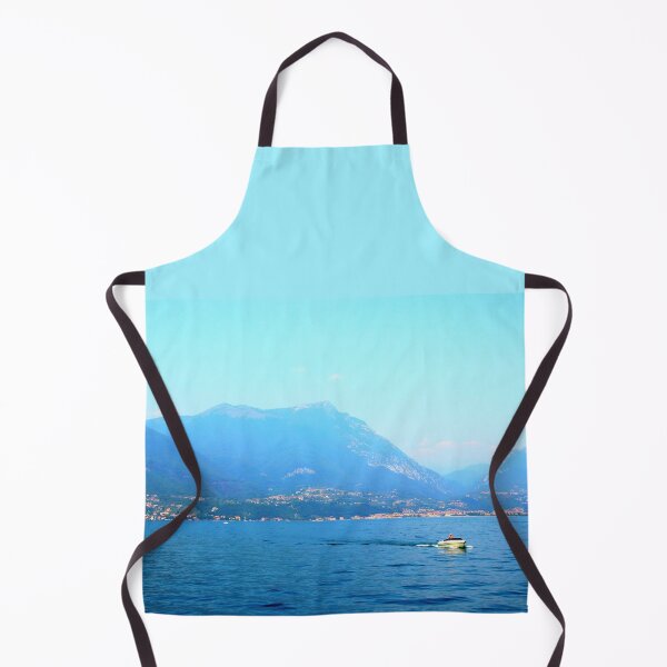 Item preview, Scenery on Lake Garda with mountains and motorboat designed and sold by Kristina Drozd.