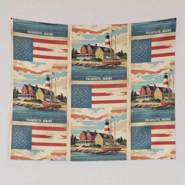 Item preview, Falmouth Maine USA Vintage Travel Tourism  designed and sold by TravelersGems.