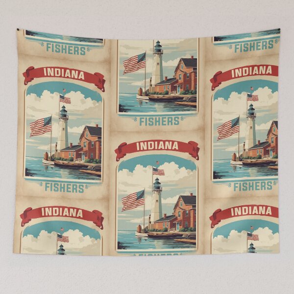 Item preview, Fishers Indiana USA Vintage Travel Tourism  designed and sold by TravelersGems.