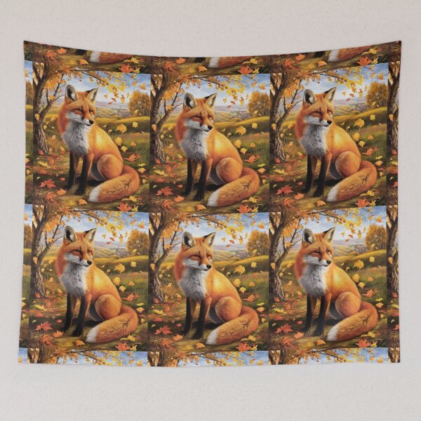 Item preview, Fox Portrait. Autumn fox, fall fox, floral fox, fox painting, Raphael style designed and sold by FoxVibes.