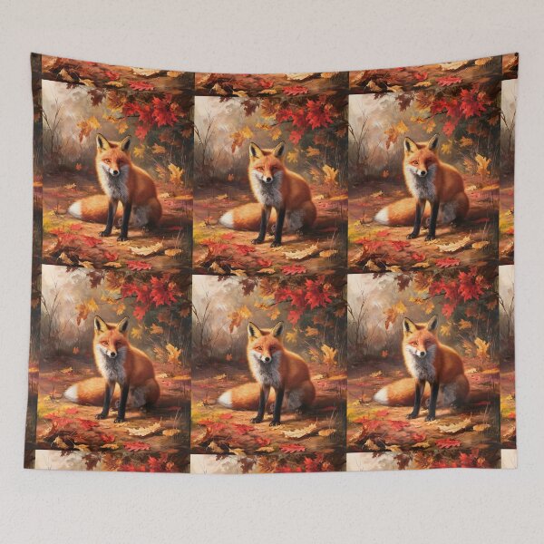 Artikelvorschau, Fuchs-Portrait. Herbstfuchs, Herbstfuchs, Blumenfuchs, Fuchsmalerei, Raphael-Stil entworfen und verkauft von FoxVibes.