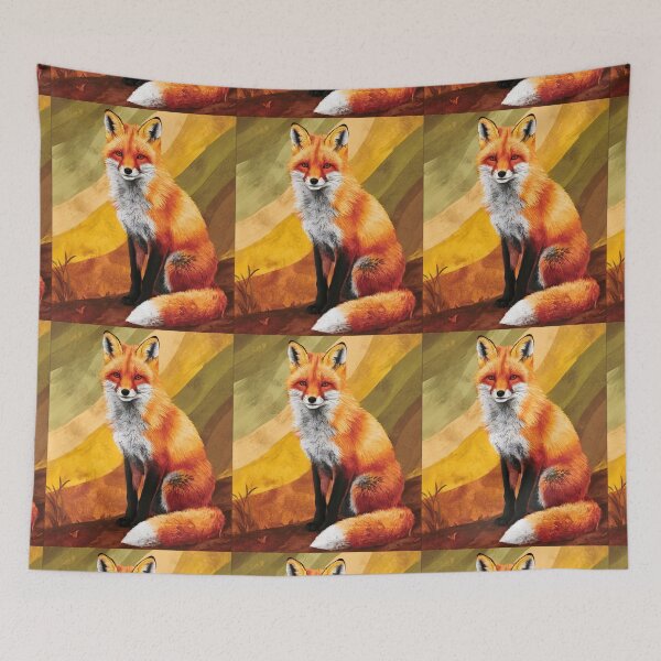 Item preview, Fox Portrait. Autumn fox, fall fox, floral fox, fox painting, Raphael style designed and sold by FoxVibes.