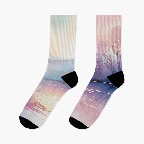 Item preview, trees in japanese garden - pink soothing colors gradient landscape  designed and sold by SassyArtistry.