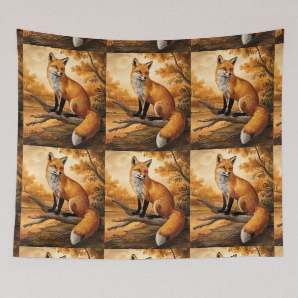 Artikelvorschau, Fuchs-Portrait. Herbstfuchs, Herbstfuchs, Blumenfuchs, Fuchsmalerei, Raphael-Stil entworfen und verkauft von FoxVibes.