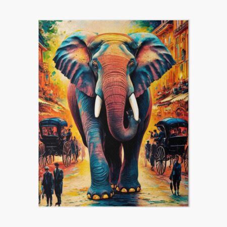 Item preview, Elephant Portrait. Elephant painting, wild elephant, vintage elephant, Edgar Degas style designed and sold by ElephantVibes.