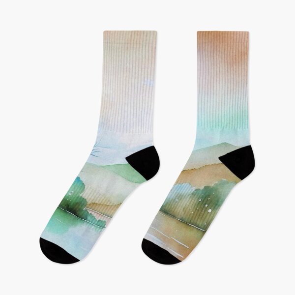 Item preview, green soothing colors gradient landscape designed and sold by SassyArtistry.