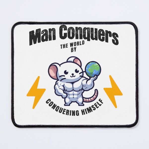 Item preview, man conquers the world by conquering himself Rat designed and sold by LemuellTrends.