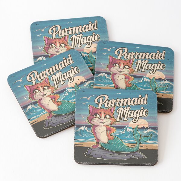 Item preview, Retro Cat Mermaid Funny T-Shirt  designed and sold by Witty Shirts.