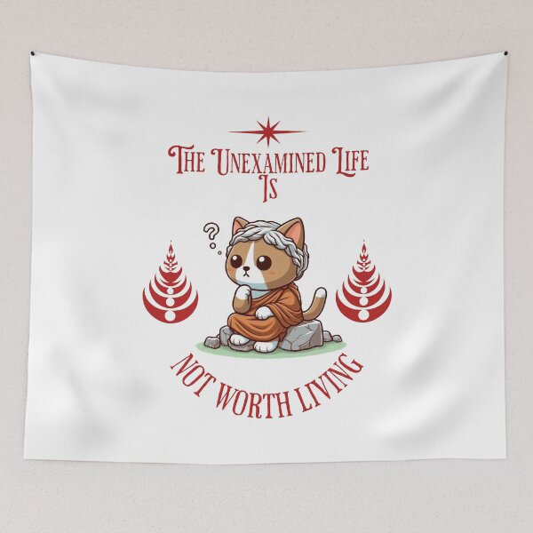 Item preview, The unexamined life is not worth living Cat designed and sold by LemuellTrends.