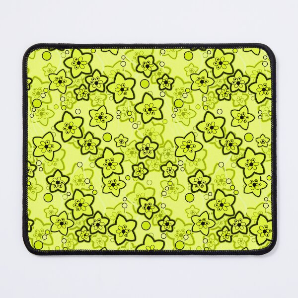 Item preview, Yellow with black bright neon floral pattern designed and sold by fuzzyfox.