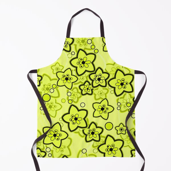 Item preview, Yellow with black bright neon floral pattern designed and sold by fuzzyfox.