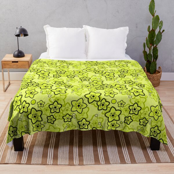 Item preview, Yellow with black bright neon floral pattern designed and sold by fuzzyfox.
