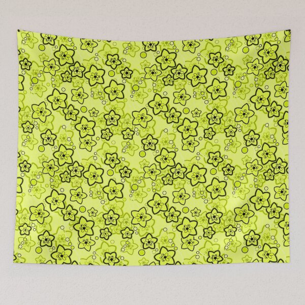Item preview, Yellow with black bright neon floral pattern designed and sold by fuzzyfox.