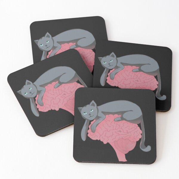 Item preview, Gray cat on the brain designed and sold by Hunnyabee.