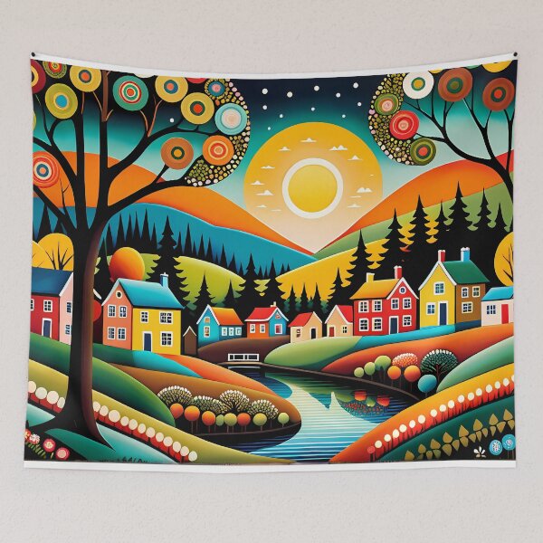 Item preview, My Small Town and Its Enchanted Forest - Naive Art designed and sold by Second Draft Visuals.