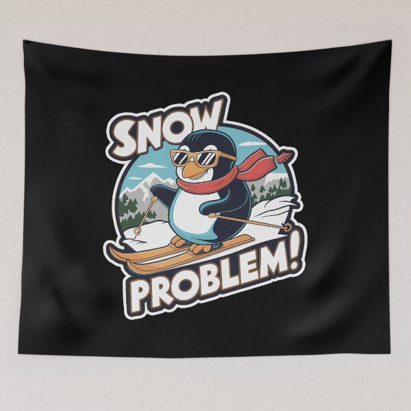 Item preview, Snow Problem Penguin Skiing T-Shirt designed and sold by Witty Shirts.