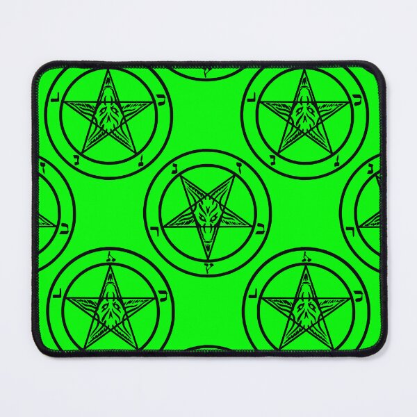 Aperçu de l'œuvre Pentagramme baphomet vert Halloween créée et vendue par Gossip Rag.