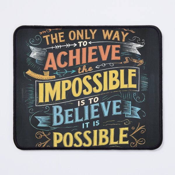 Item preview, Motivational Chalkboard Quote - 'Believe the Impossible' Vibrant Typography Art designed and sold by LivingItFunky.