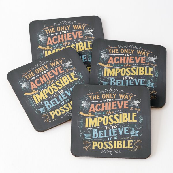 Item preview, Motivational Chalkboard Quote - 'Believe the Impossible' Vibrant Typography Art designed and sold by LivingItFunky.